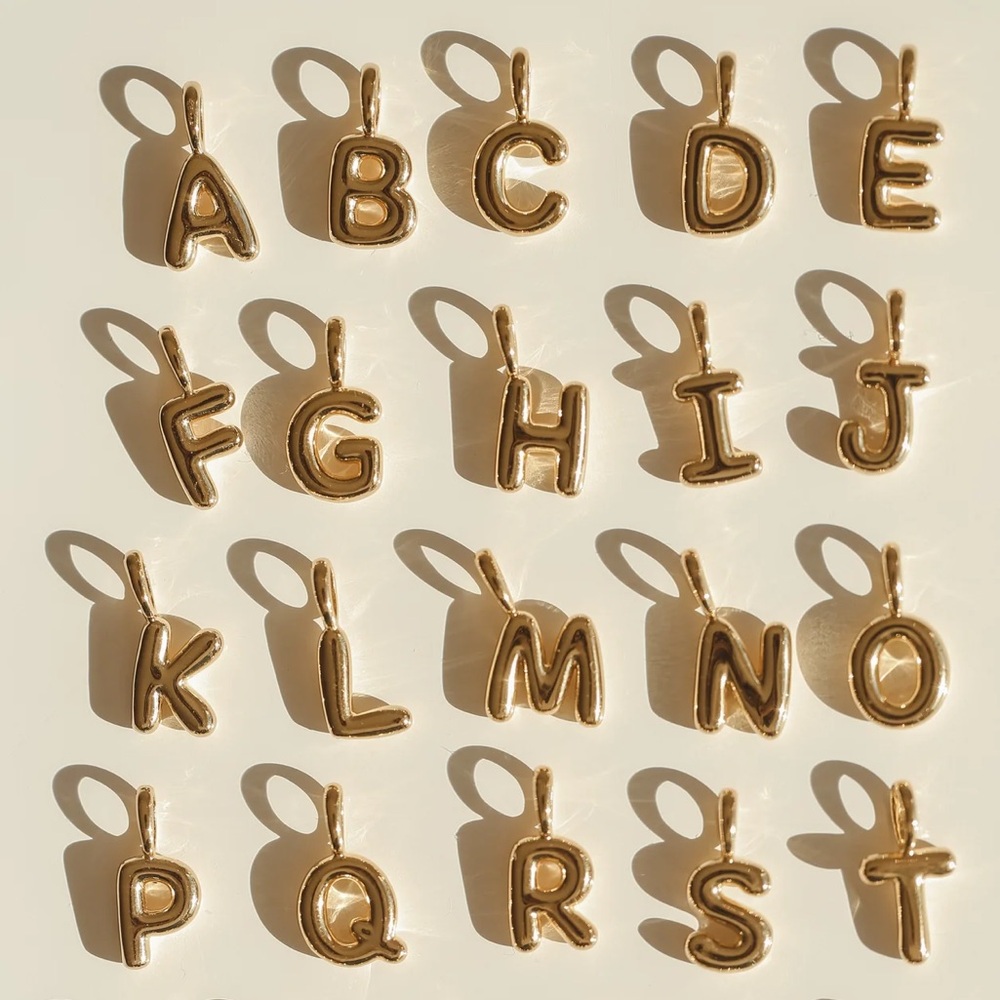 Gold Vermeil Puffed L Pendant